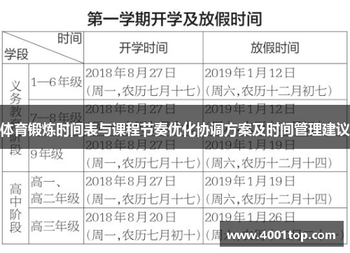 体育锻炼时间表与课程节奏优化协调方案及时间管理建议